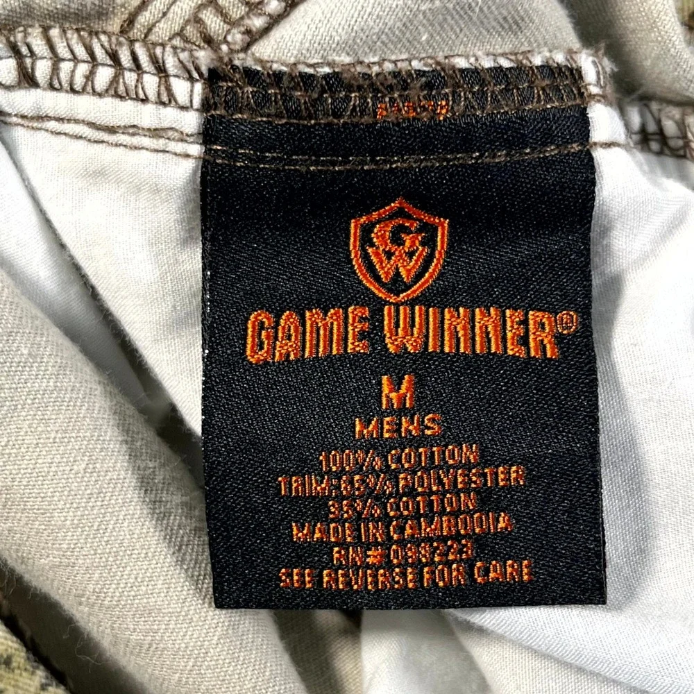 Game Winner Cargo Pants Mens Medium Multicolor Camotree Cotton Hiking Camping